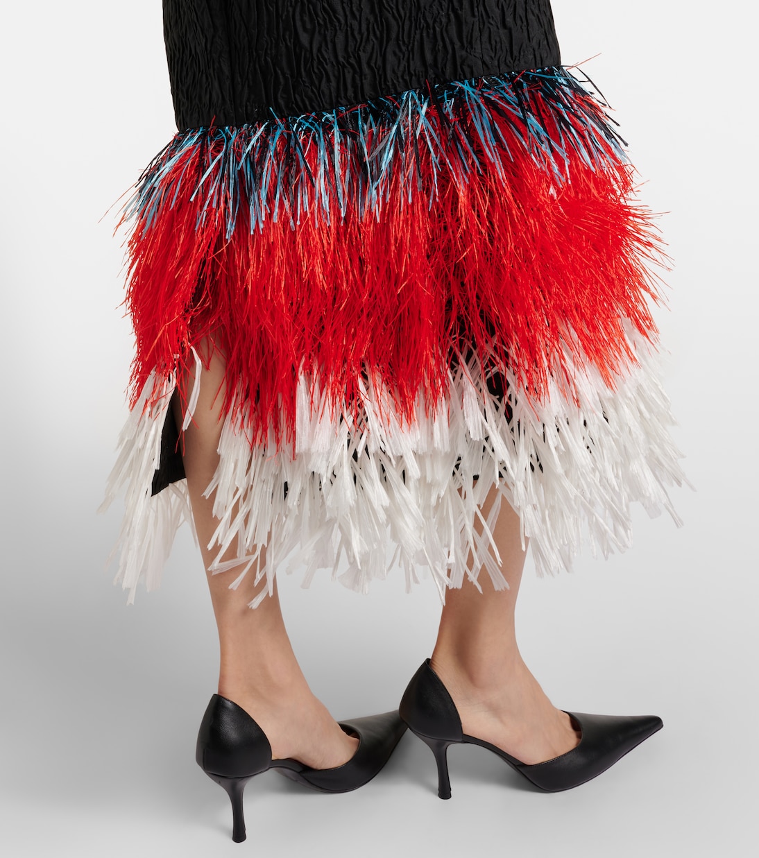 Zua feather-trimmed midi dress | Roksanda