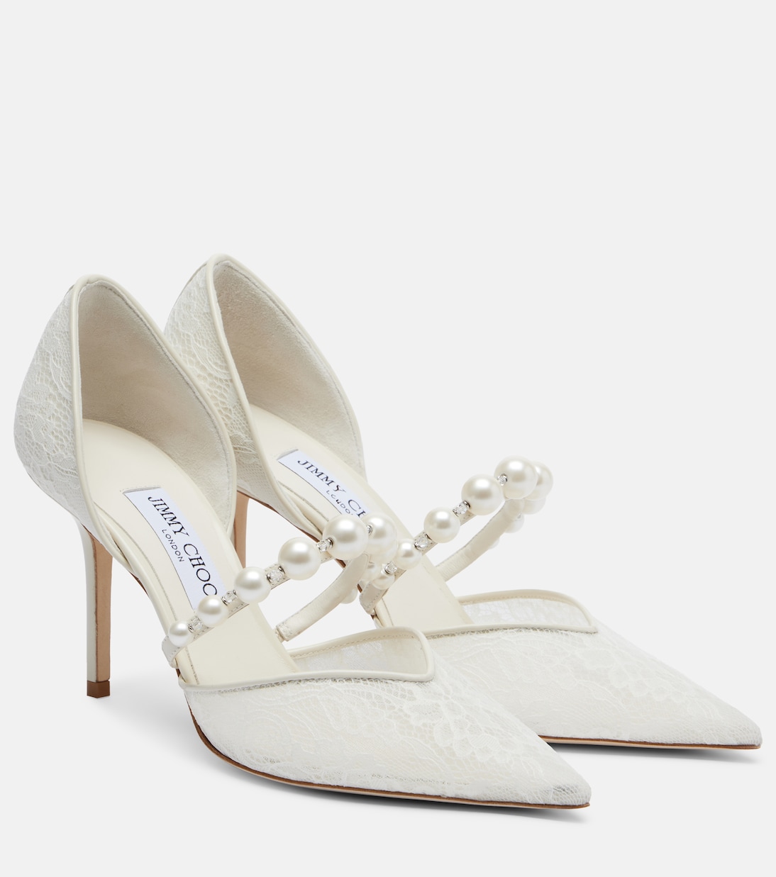 Pumps Aurelie in raso con perle bijoux | Jimmy Choo