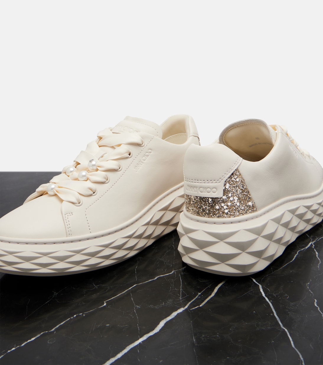 Baskets Diamond Light Maxi en cuir | Jimmy Choo