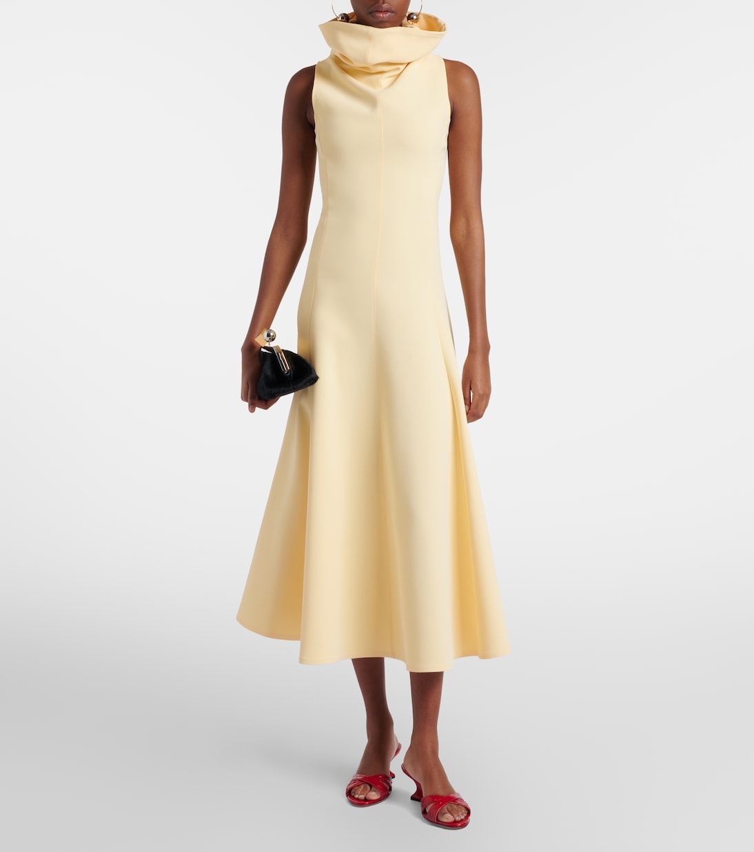 Nina 50 croc-effect patent leather wedge mules | Paris Texas