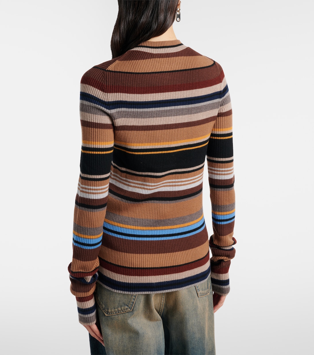 Cardigan Kilian rayé en laine | Acne Studios