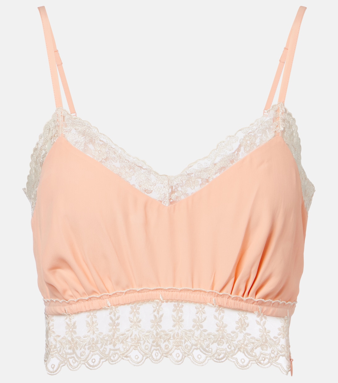 Bralette aus Crêpe de Chine mit Spitze | Simone Rocha