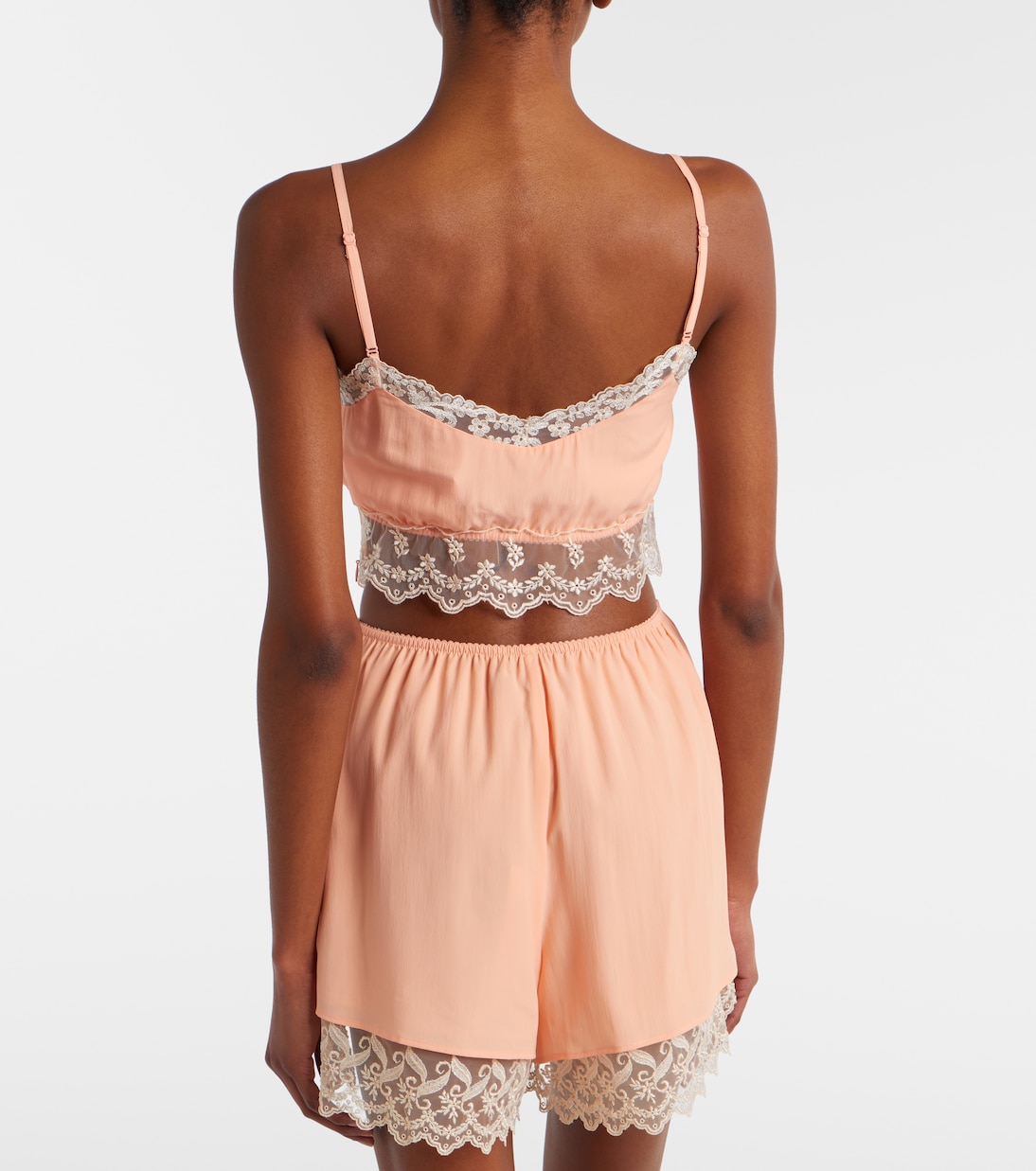 Bralette aus Crêpe de Chine mit Spitze | Simone Rocha