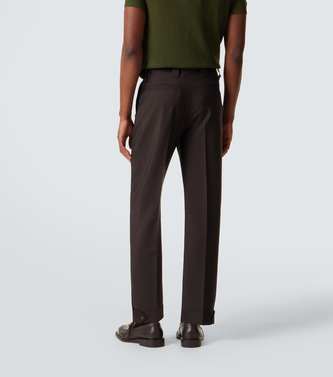 Cropped wool and mohair straight pants | Versace