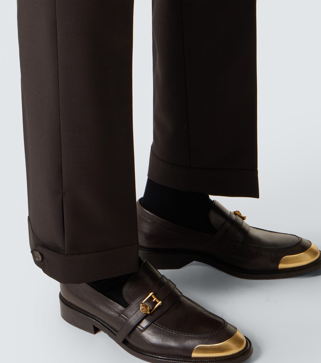 Cropped wool and mohair straight pants | Versace