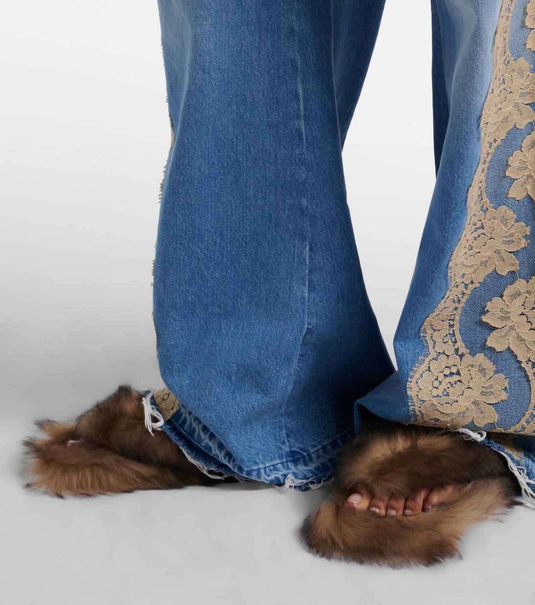 Shearling thong sandals | Dolce&Gabbana