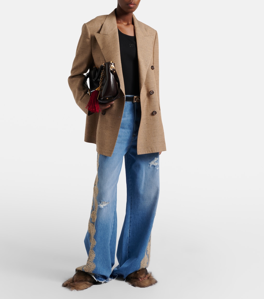 Shearling thong sandals | Dolce&Gabbana