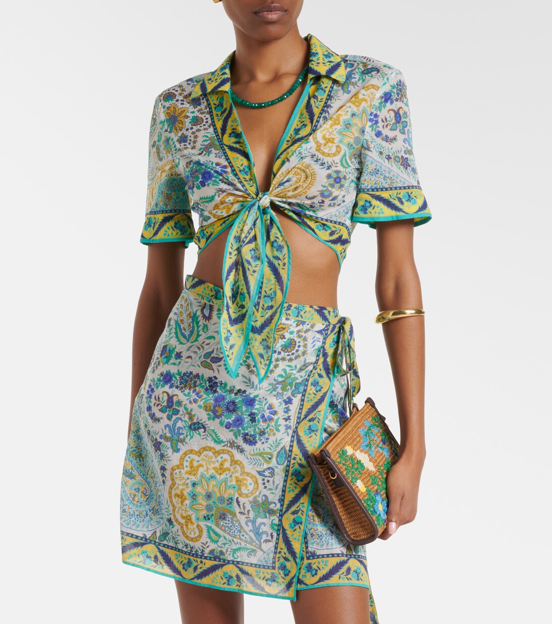 Floral cotton crop top | Etro