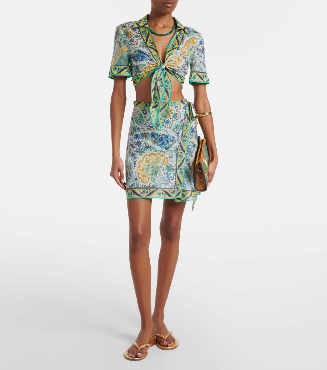 Floral cotton crop top | Etro