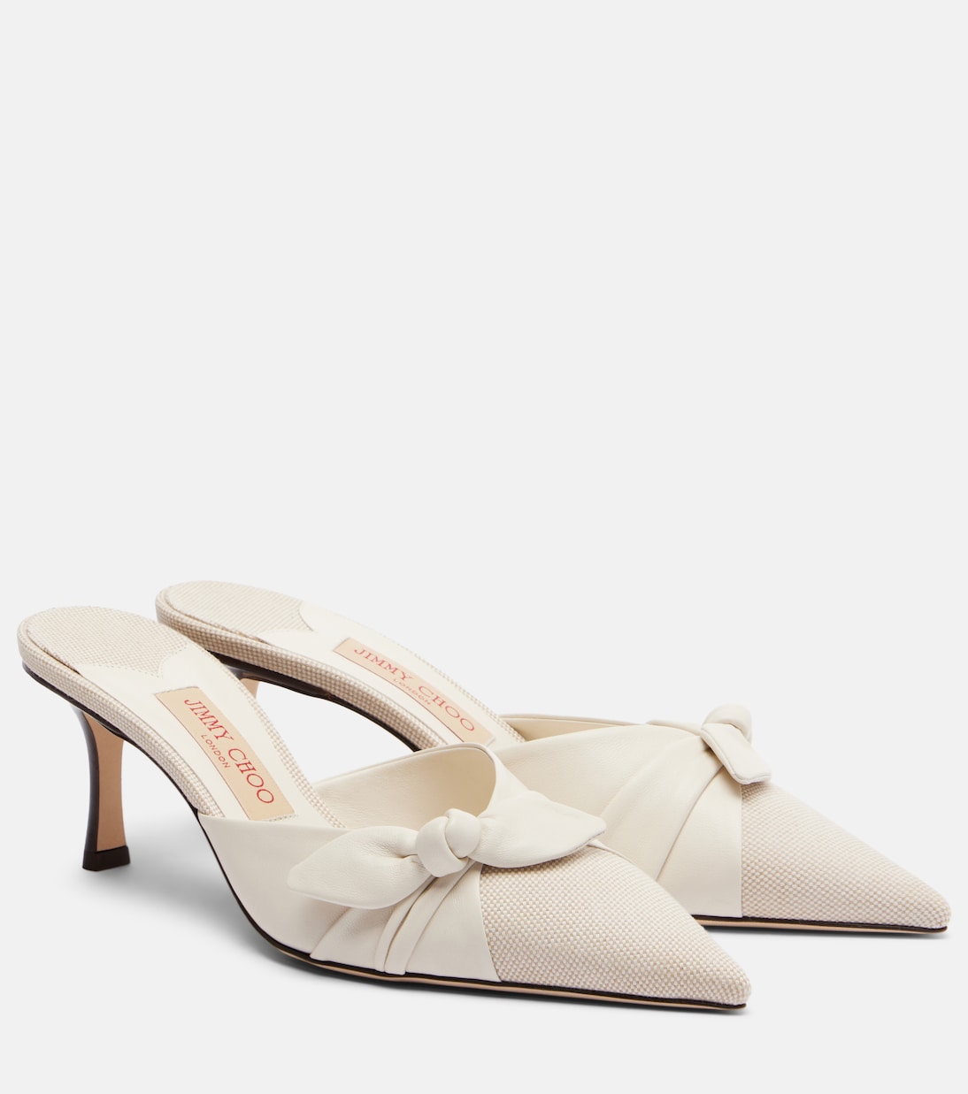 Mules Livi en toile et cuir à nœud | Jimmy Choo