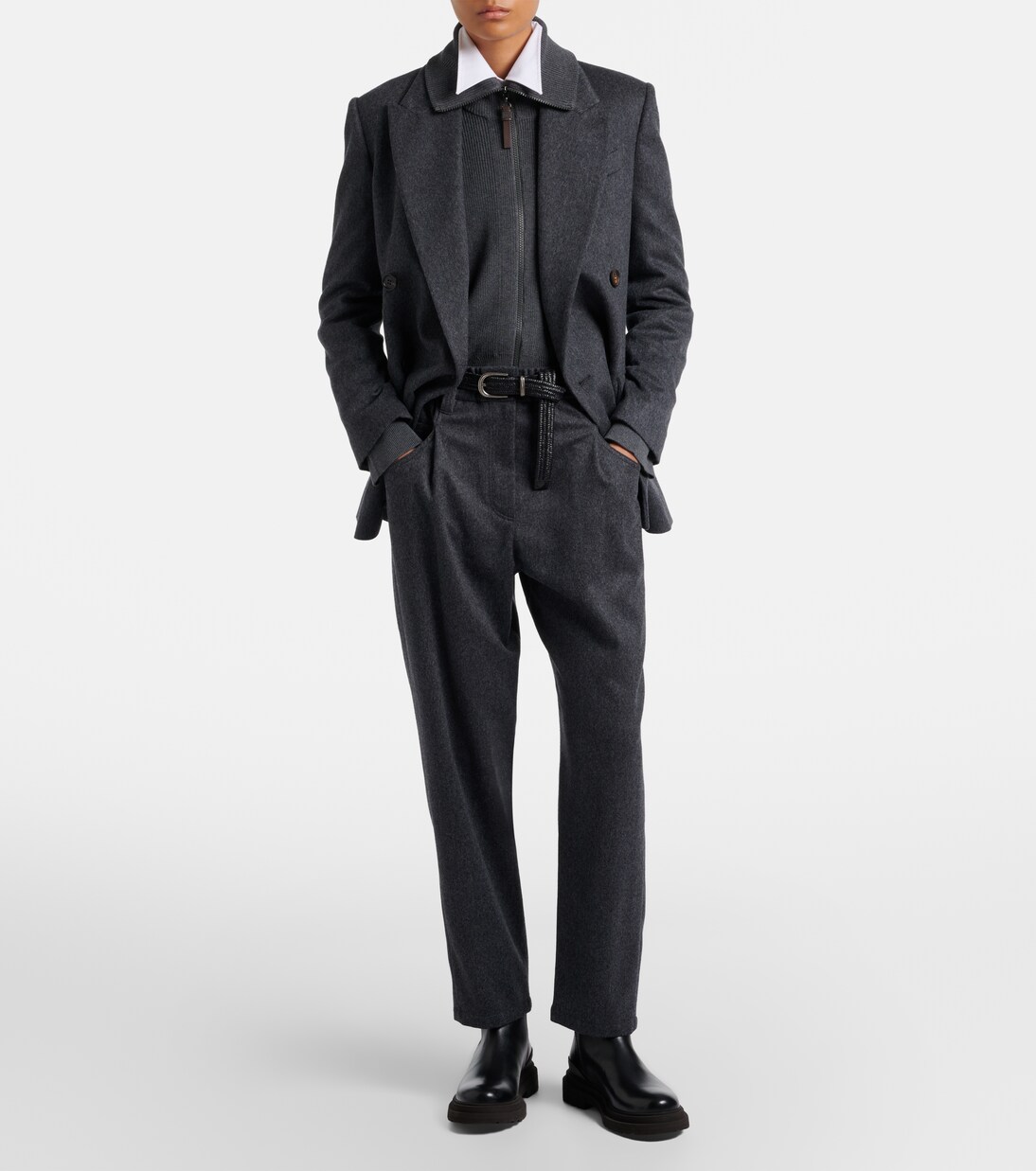 Pantalones rectos de lana | Brunello Cucinelli