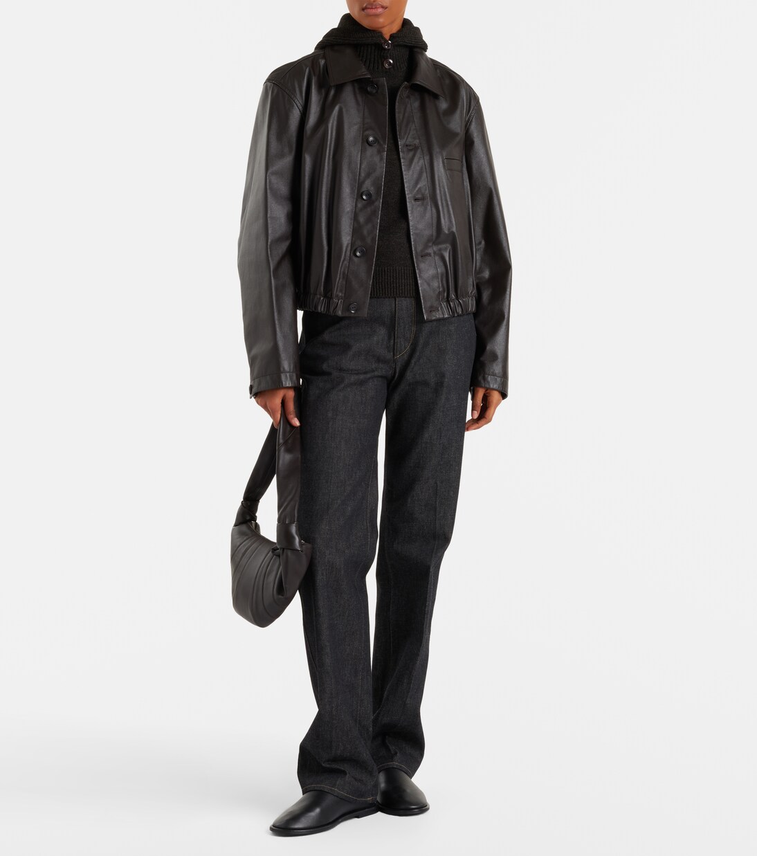 Schultertasche Croissant Small aus Leder | Lemaire