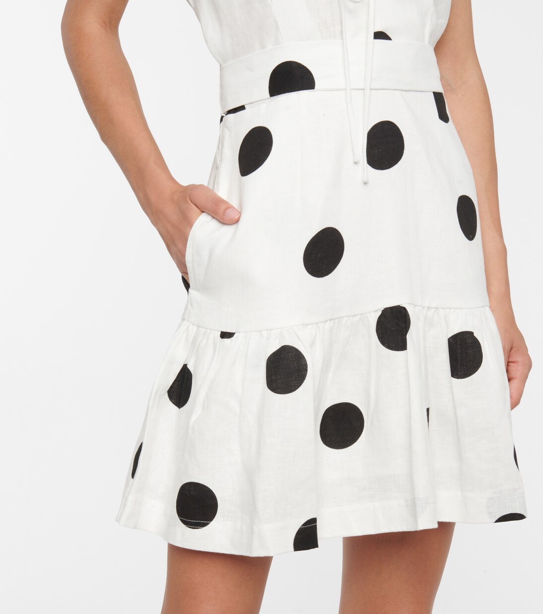 Mini-robe Bonita à pois en lin | Rebecca Vallance