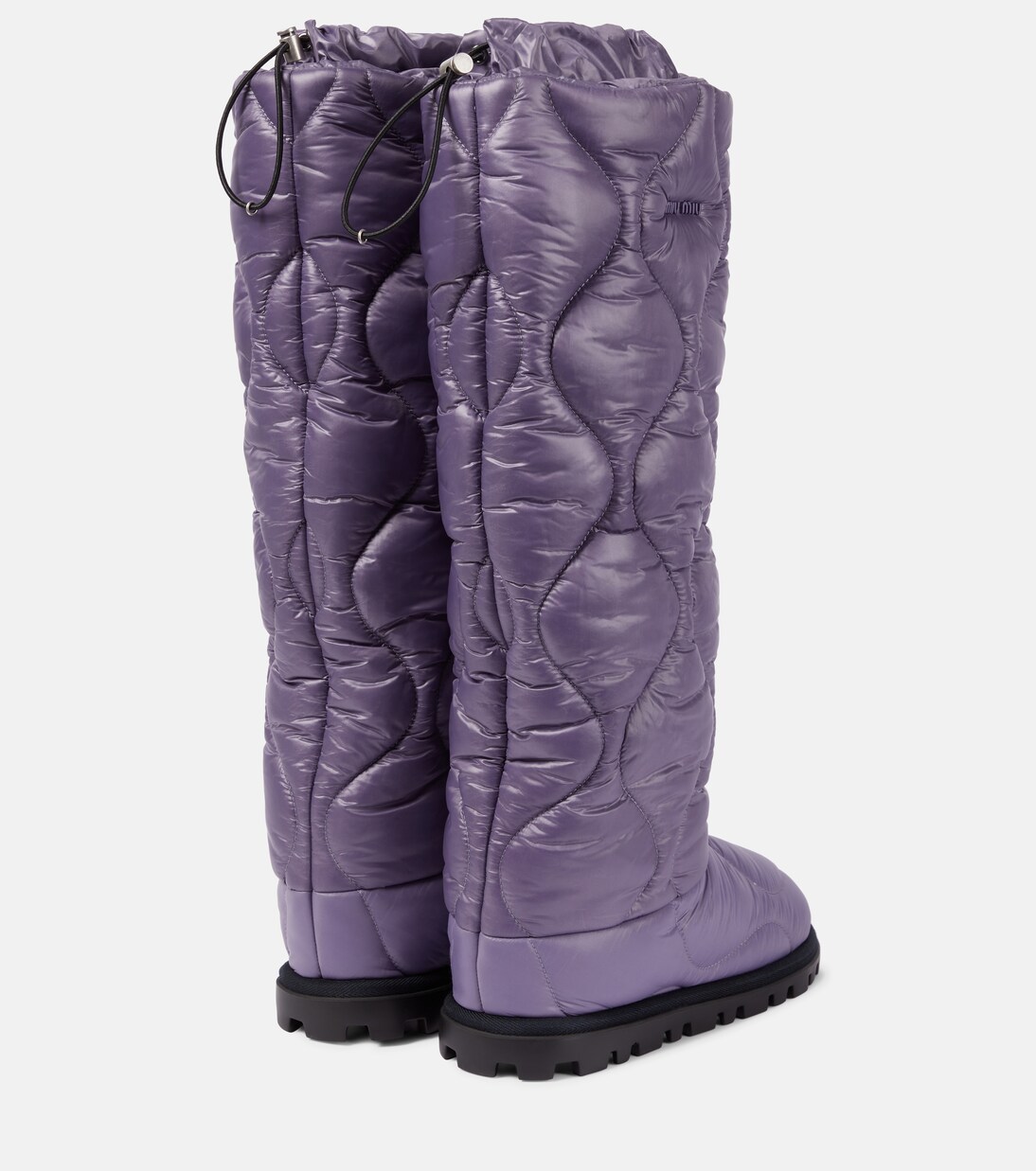 Padded knee-high nylon boots | Miu Miu