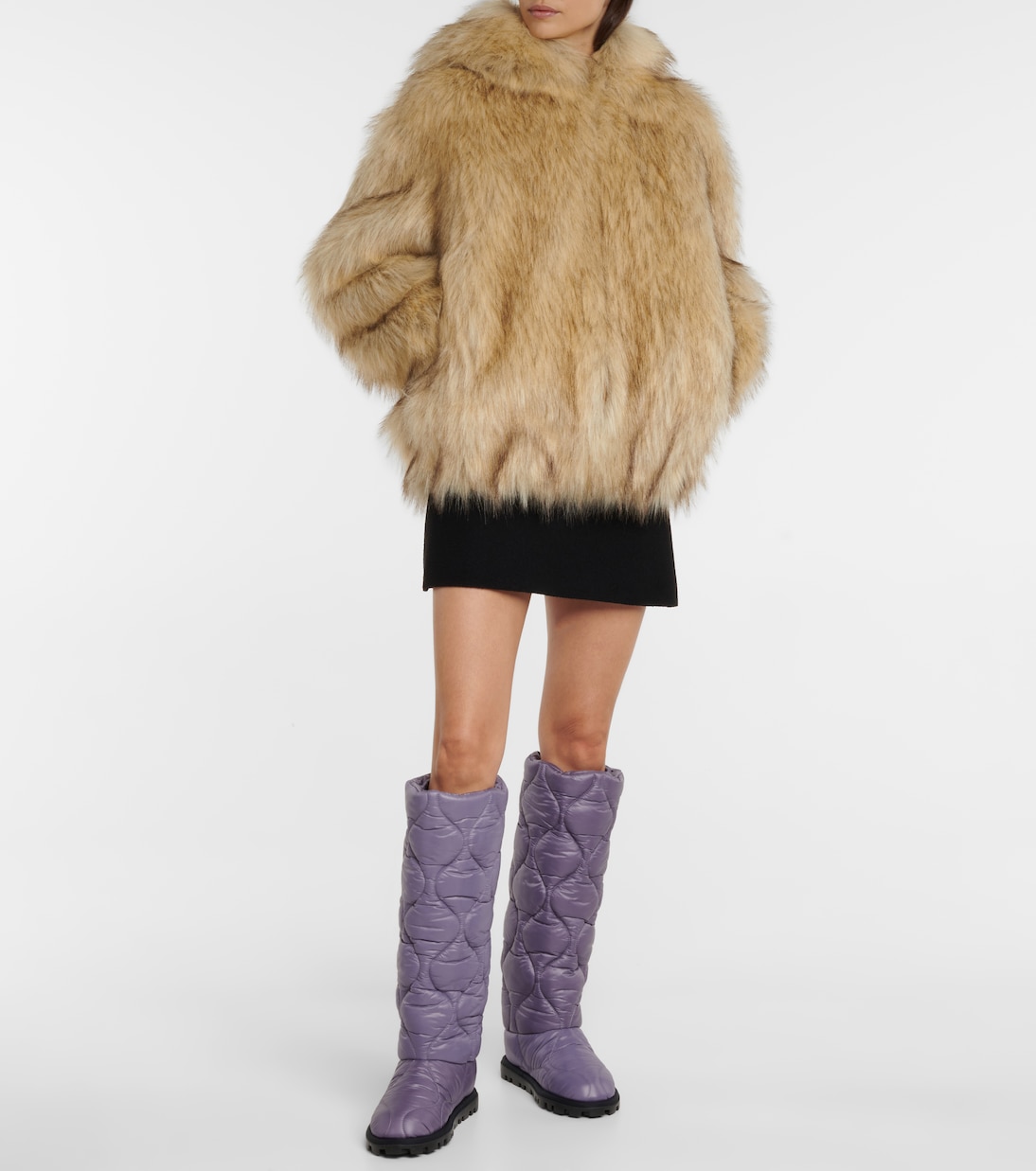 Padded knee-high nylon boots | Miu Miu