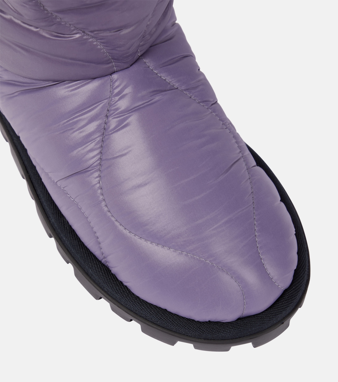 Padded knee-high nylon boots | Miu Miu