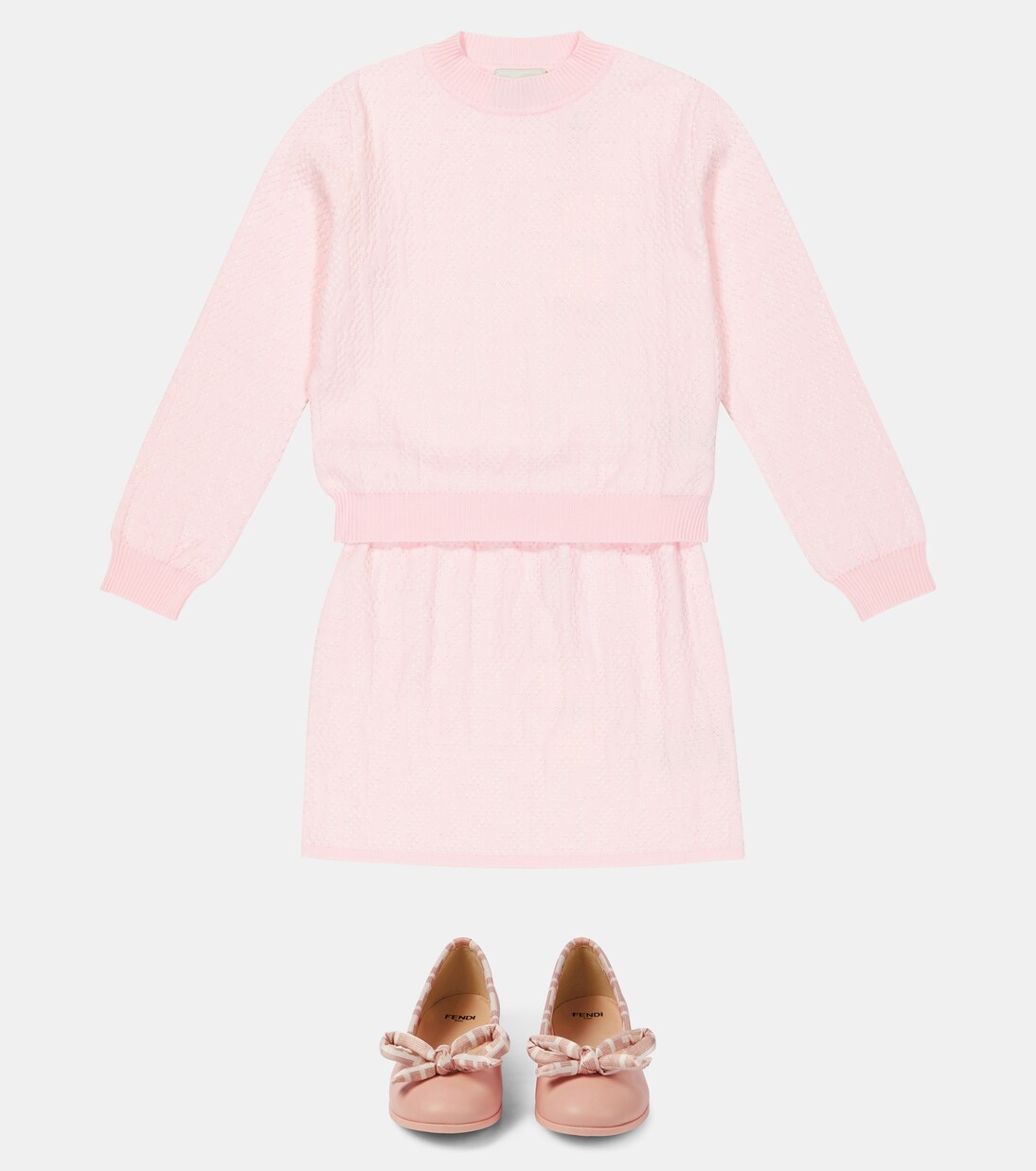 Pointelle cotton sweater | Fendi Kids