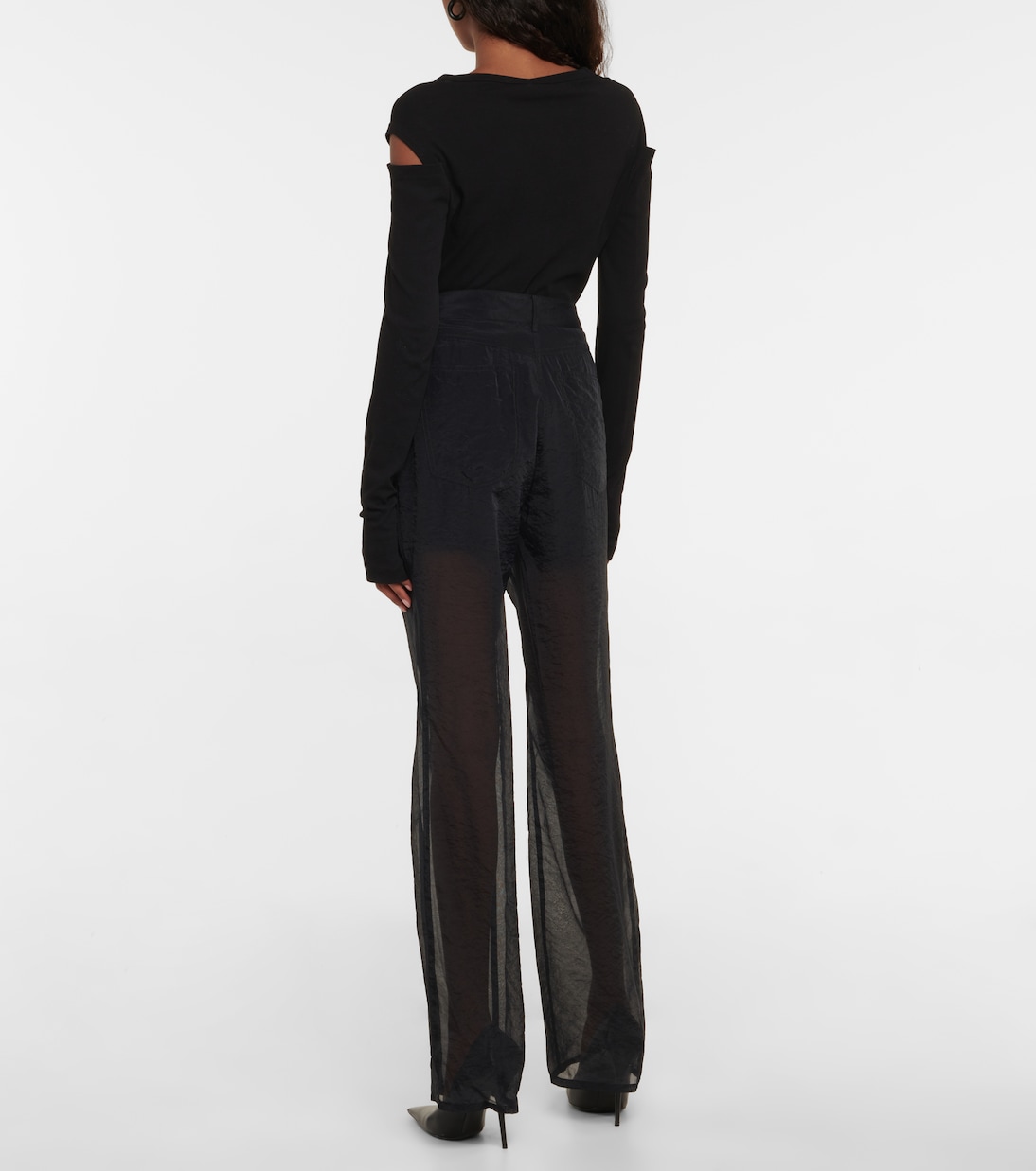 Paneled high-rise bootcut pants | Helmut Lang