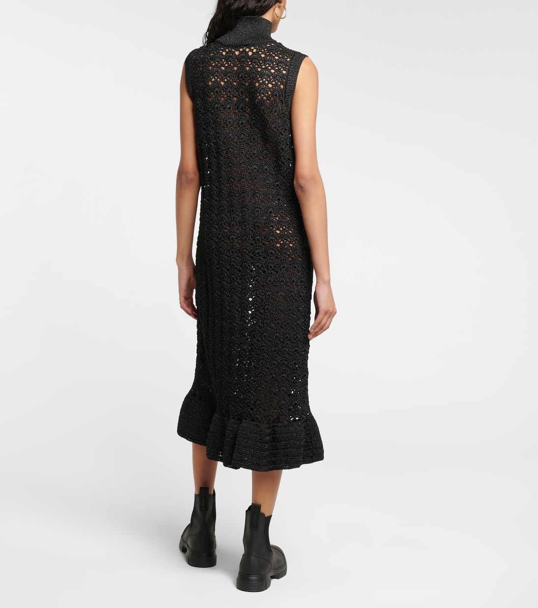 Midikleid aus Häkelstrick | Ganni