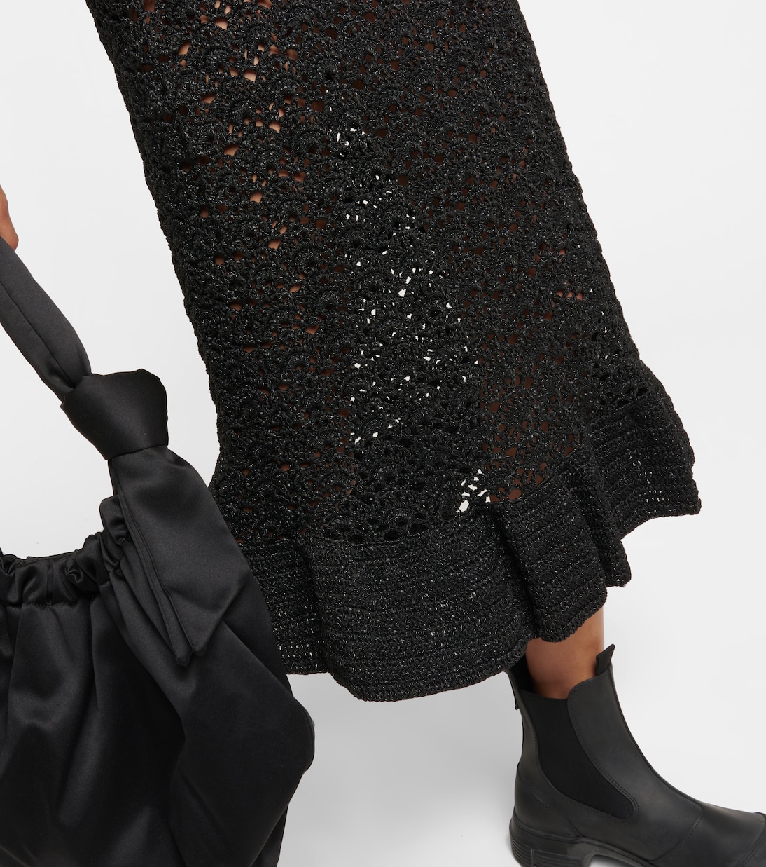 Midikleid aus Häkelstrick | Ganni