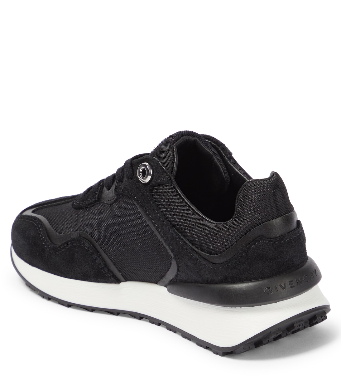 Logo leather, suede and canvas sneakers | Givenchy Kids