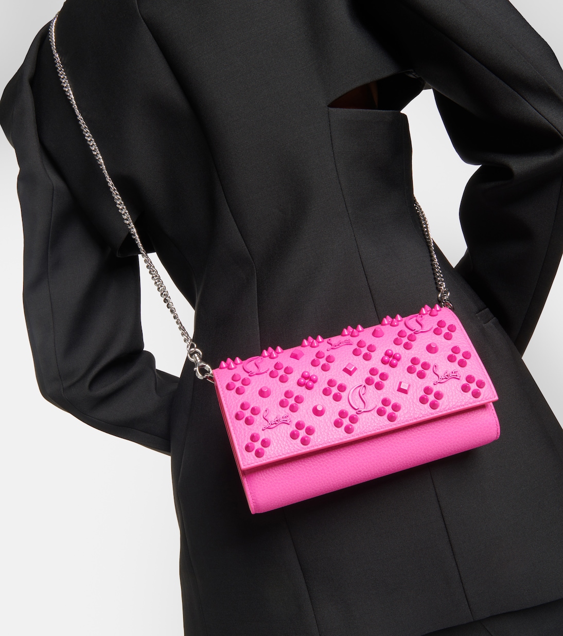 Paloma embellished leather wallet on chain | Christian Louboutin