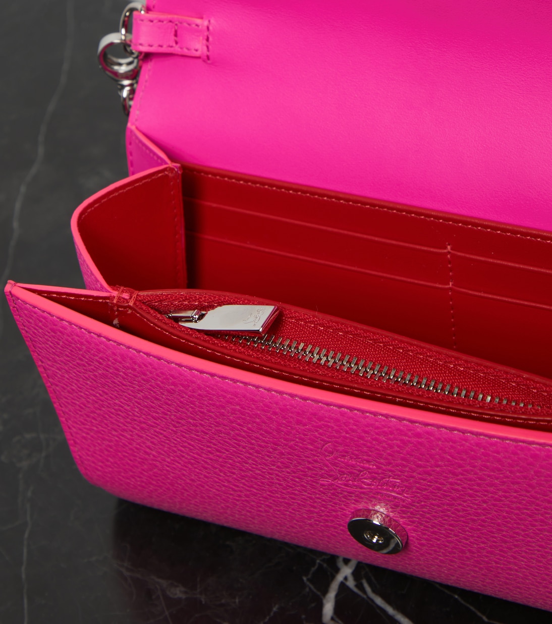 Paloma embellished leather wallet on chain | Christian Louboutin