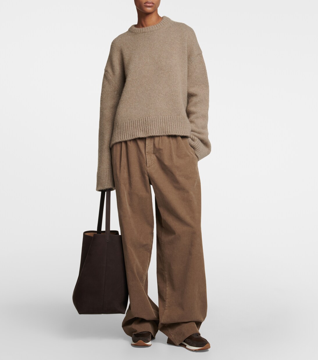 حذاء سنيكرز مقلم بالجلد السويدي Owen Runner | The Row