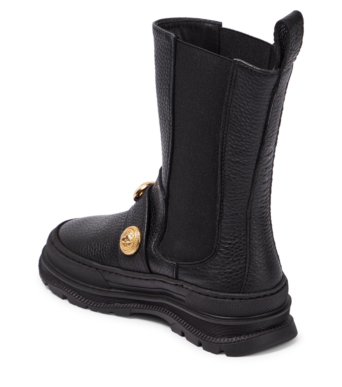 Embellished leather boots | Balmain Kids