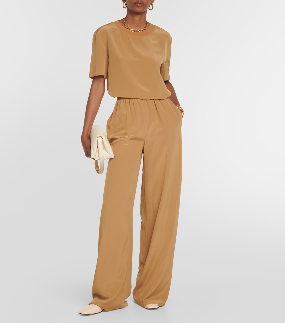 Pantalon ample Soie Hulin en crêpe de soie | Joseph