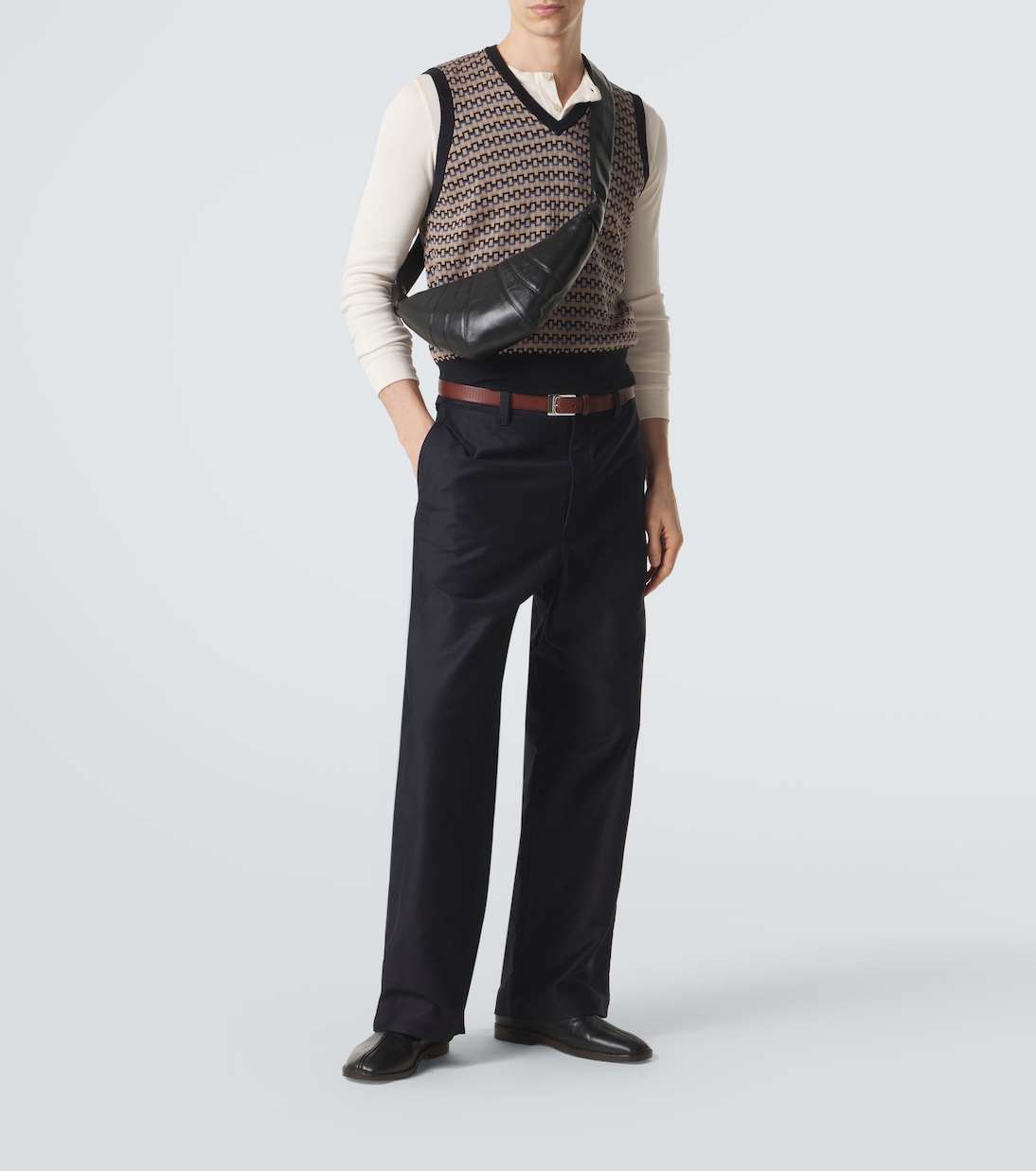 Croissant Small leather shoulder bag | Lemaire