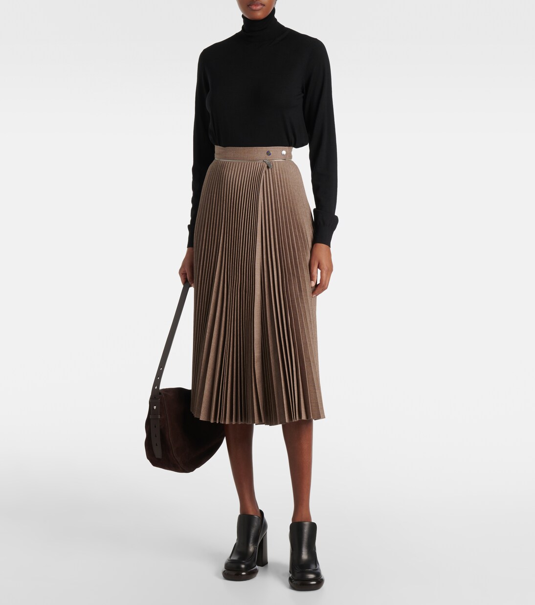 Pleated wool midi skirt | Burberry