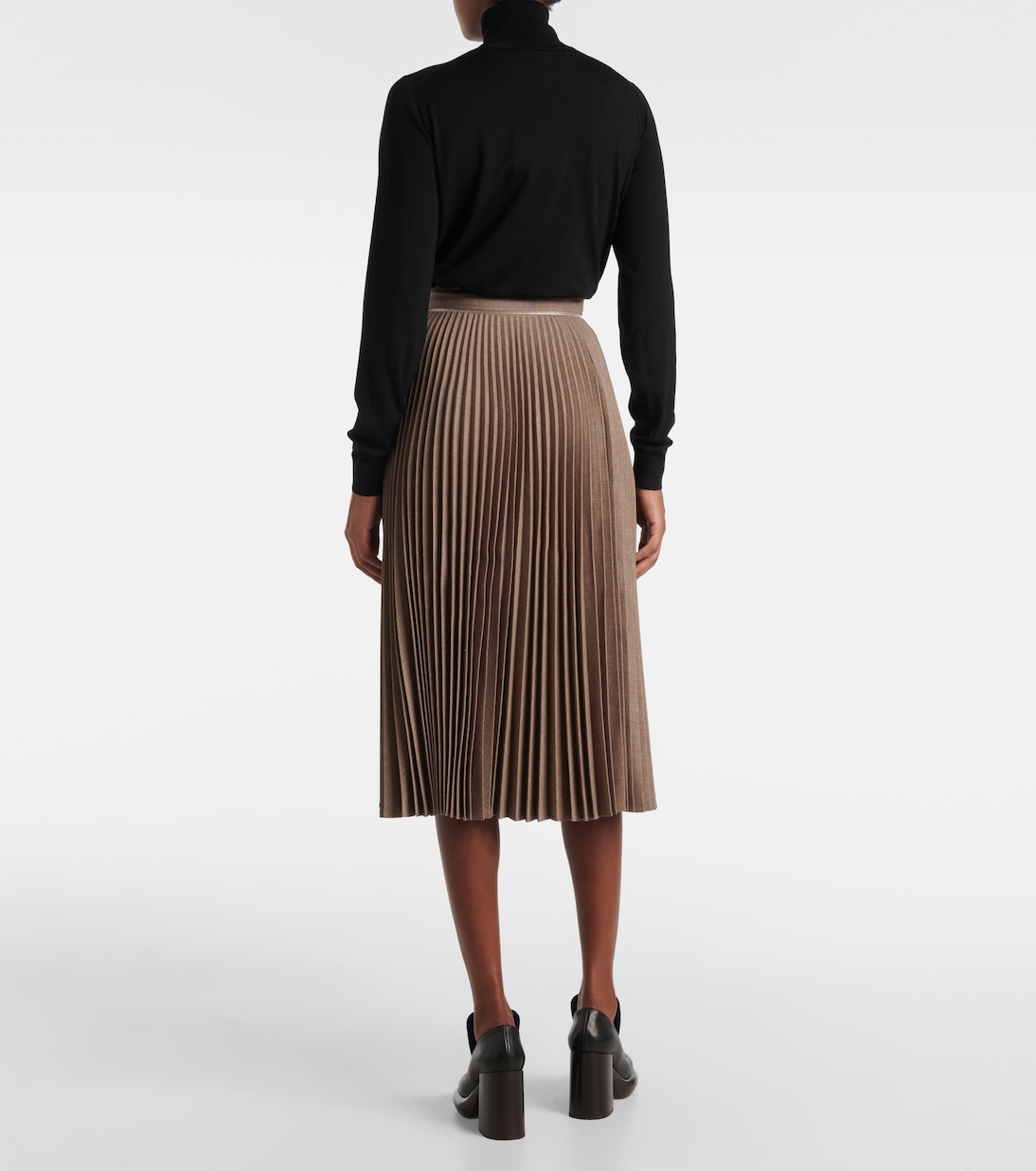 Pleated wool midi skirt | Burberry