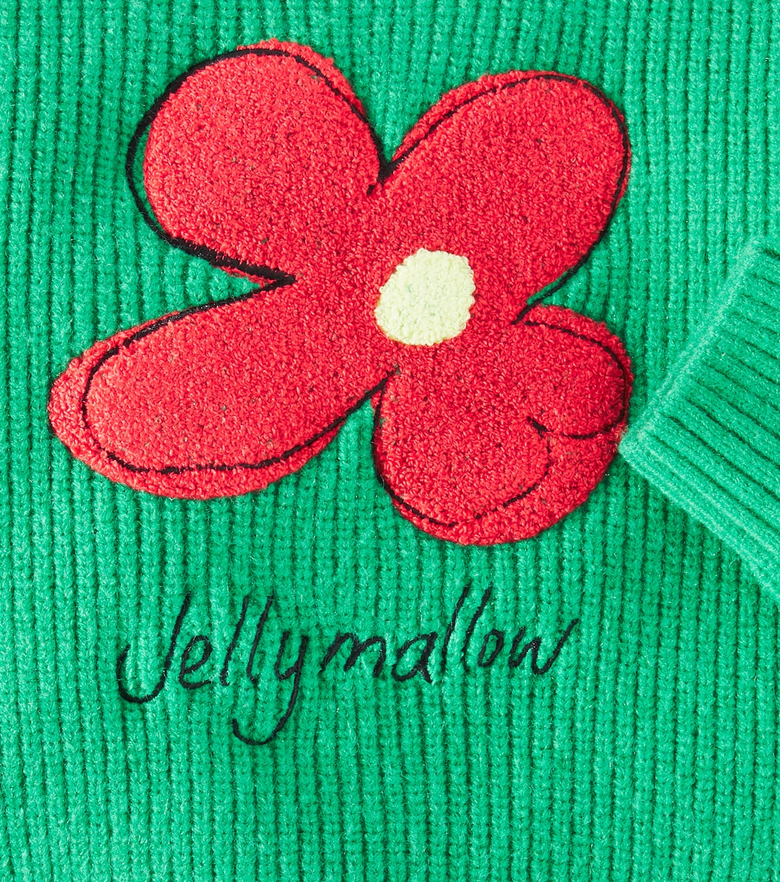 JM Flower embroidered ribbed-knit sweater | Jellymallow