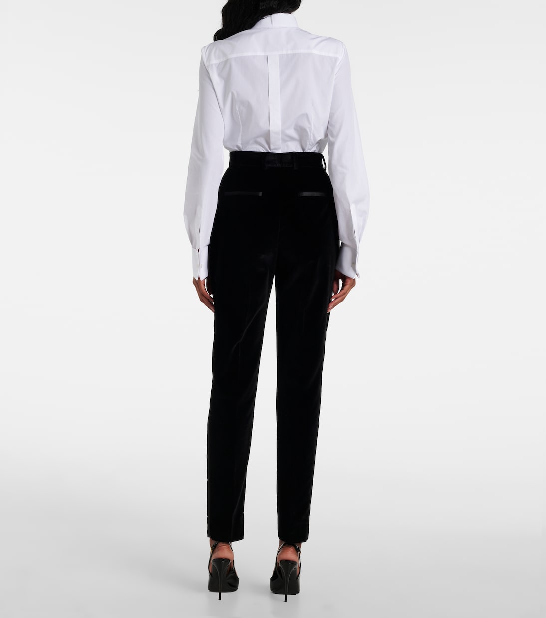 Pantalon de smoking à taille haute en velours | Dolce&Gabbana