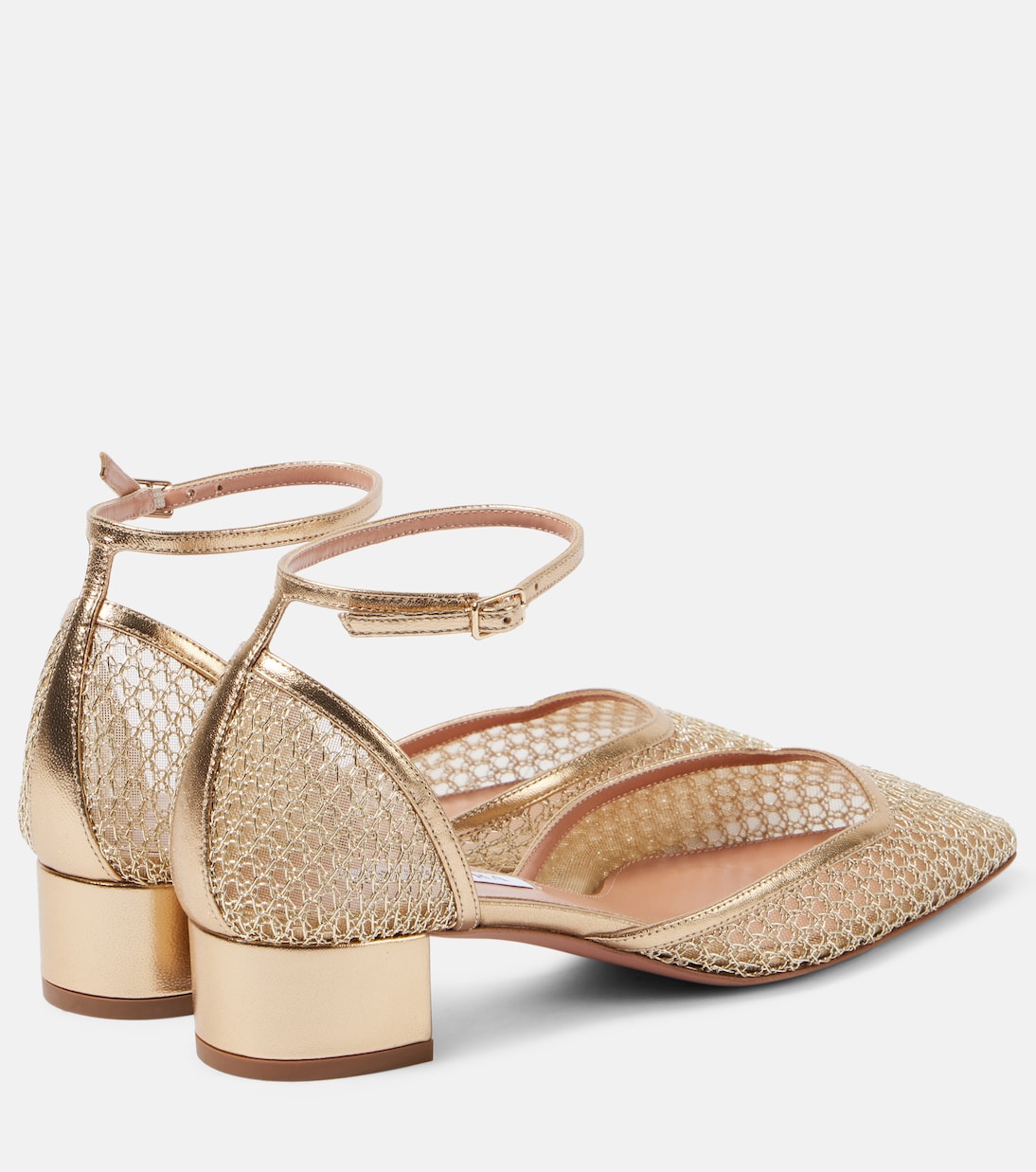 Asha 35 leather-trimmed mesh pumps | Aquazzura