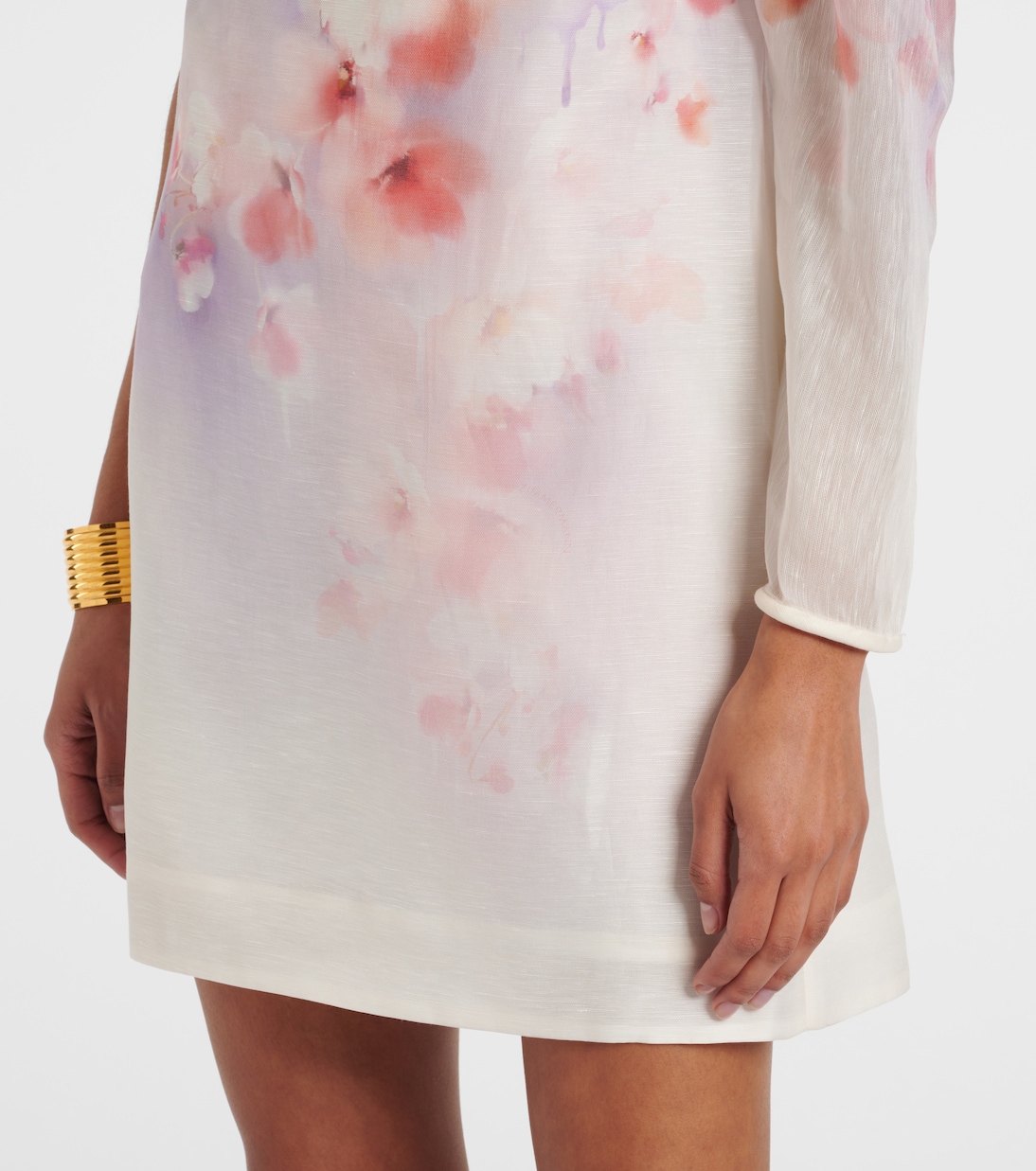 Robe Scarlet en lin et soie à fleurs | Zimmermann