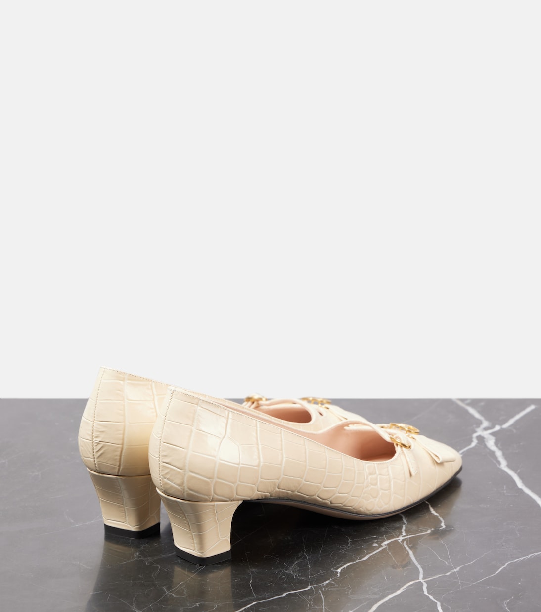 Bowow 45 croc-effect leather pumps | Valentino Garavani