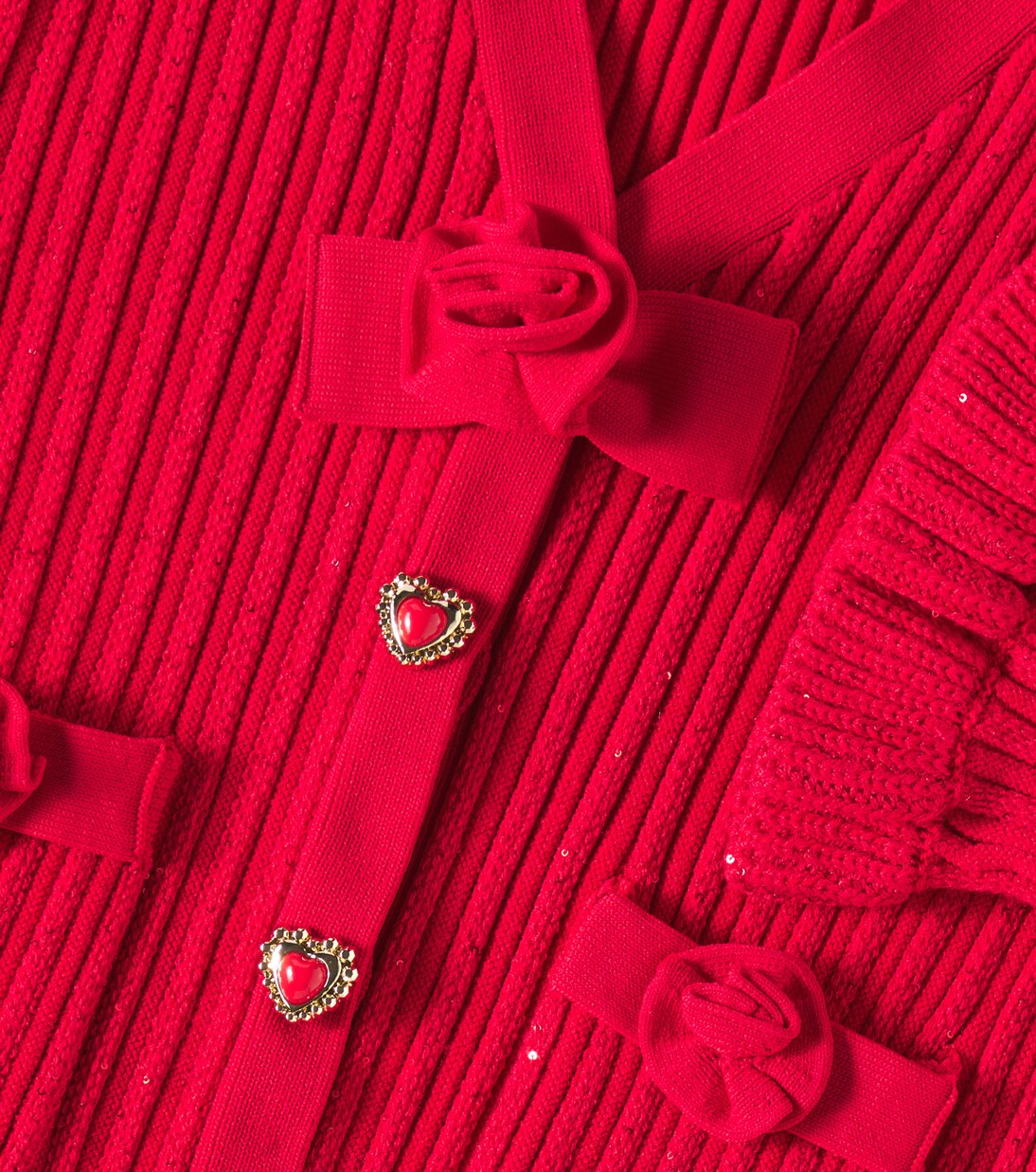 Ruffled ribbed-knit cardigan | Self-Portrait Kids