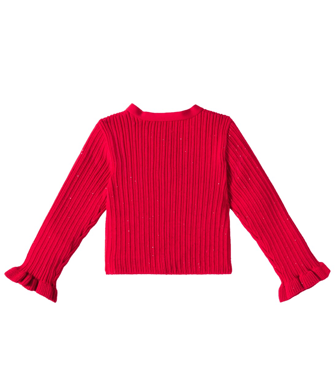 Ruffled ribbed-knit cardigan | Self-Portrait Kids