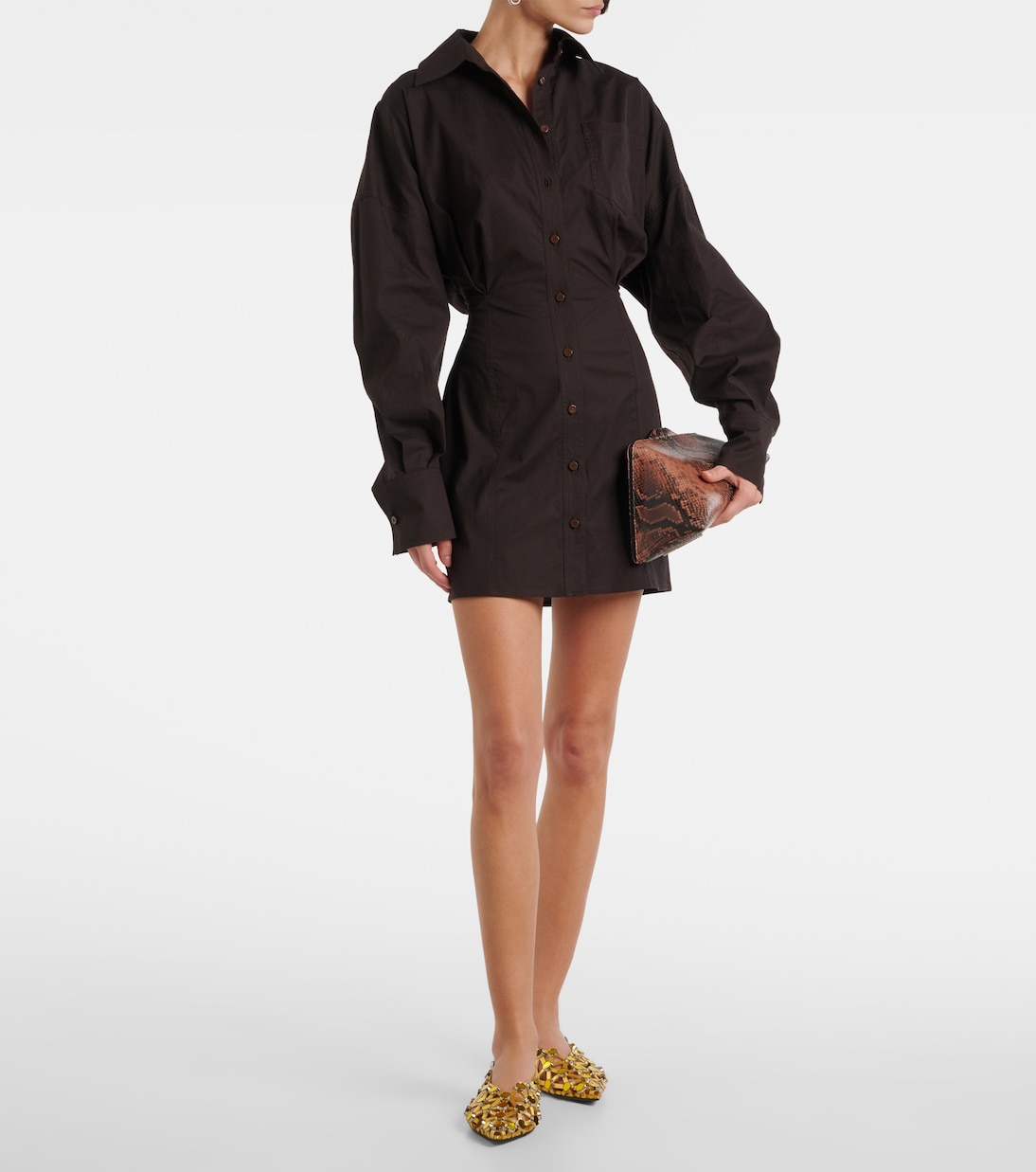 Grid metallic leather slingback flats | The Attico