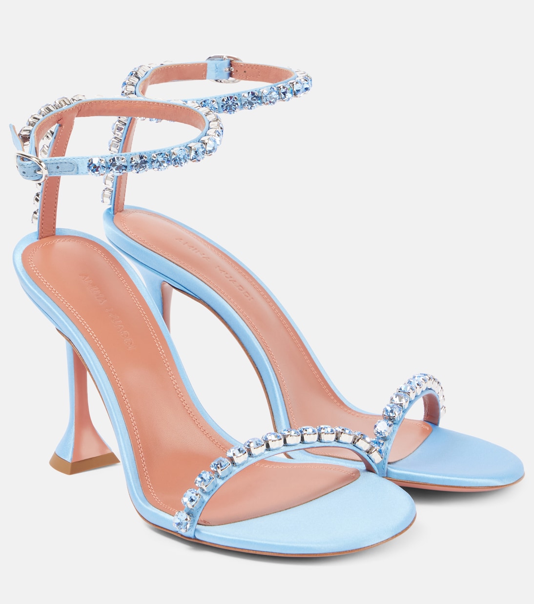 Sandalen Gigi 95 aus Satin mit Kristallen | Amina Muaddi
