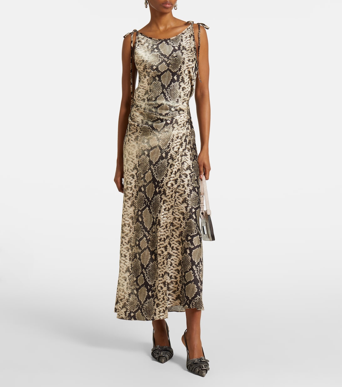 Bedrucktes Midikleid Dayla aus Satin | Acne Studios