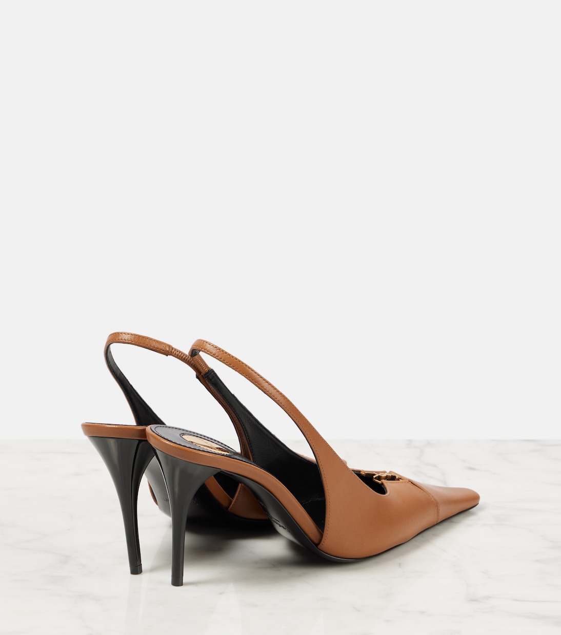 Babylone Breteuil 90 leather slingback pumps  | Saint Laurent