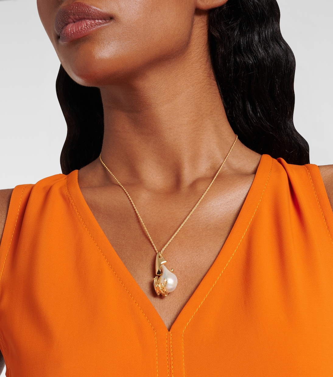 Verzierte Halskette Rana, 18kt vergoldet | Bottega Veneta