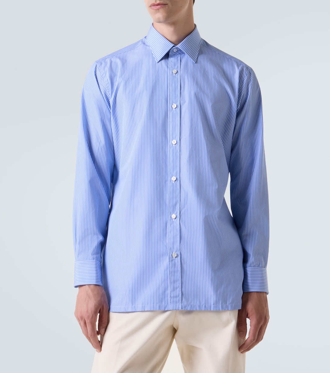 Striped cotton poplin shirt | Charvet