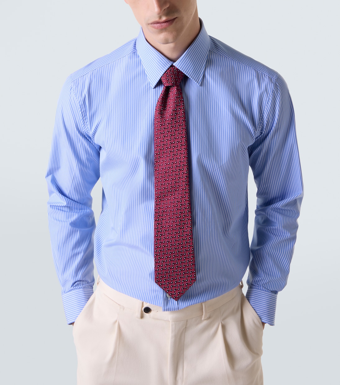 Striped cotton poplin shirt | Charvet