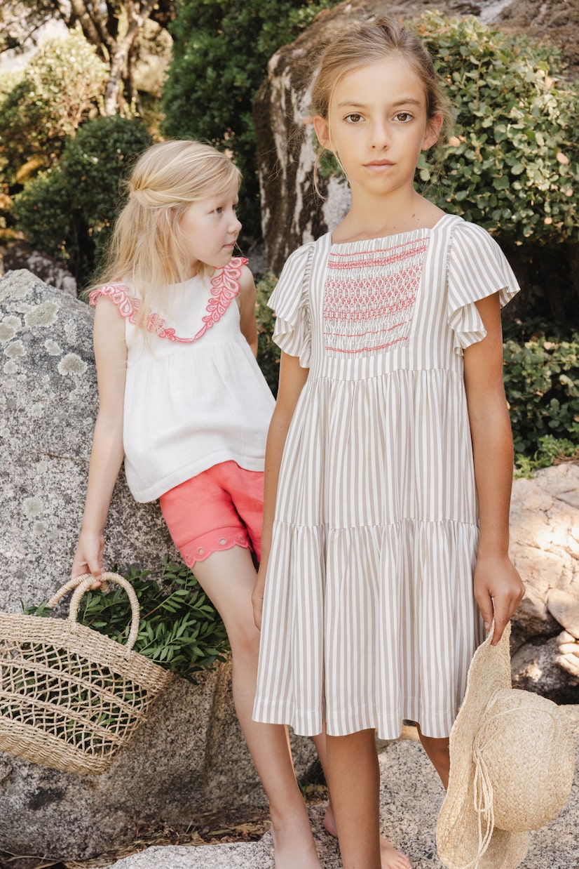 Abito a righe a punto smock | Tartine et Chocolat