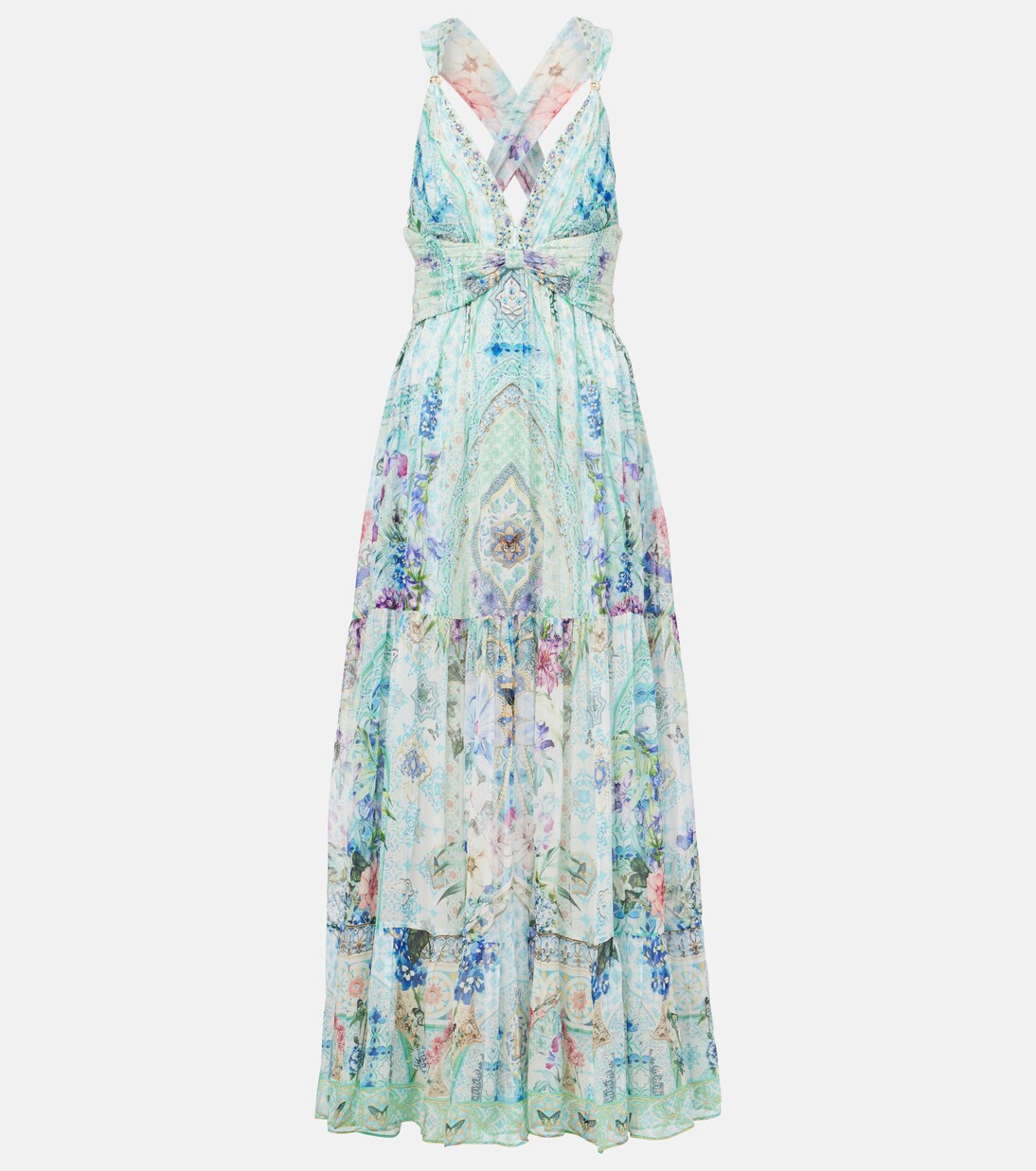 Crystal-embellished silk maxi dress | Camilla