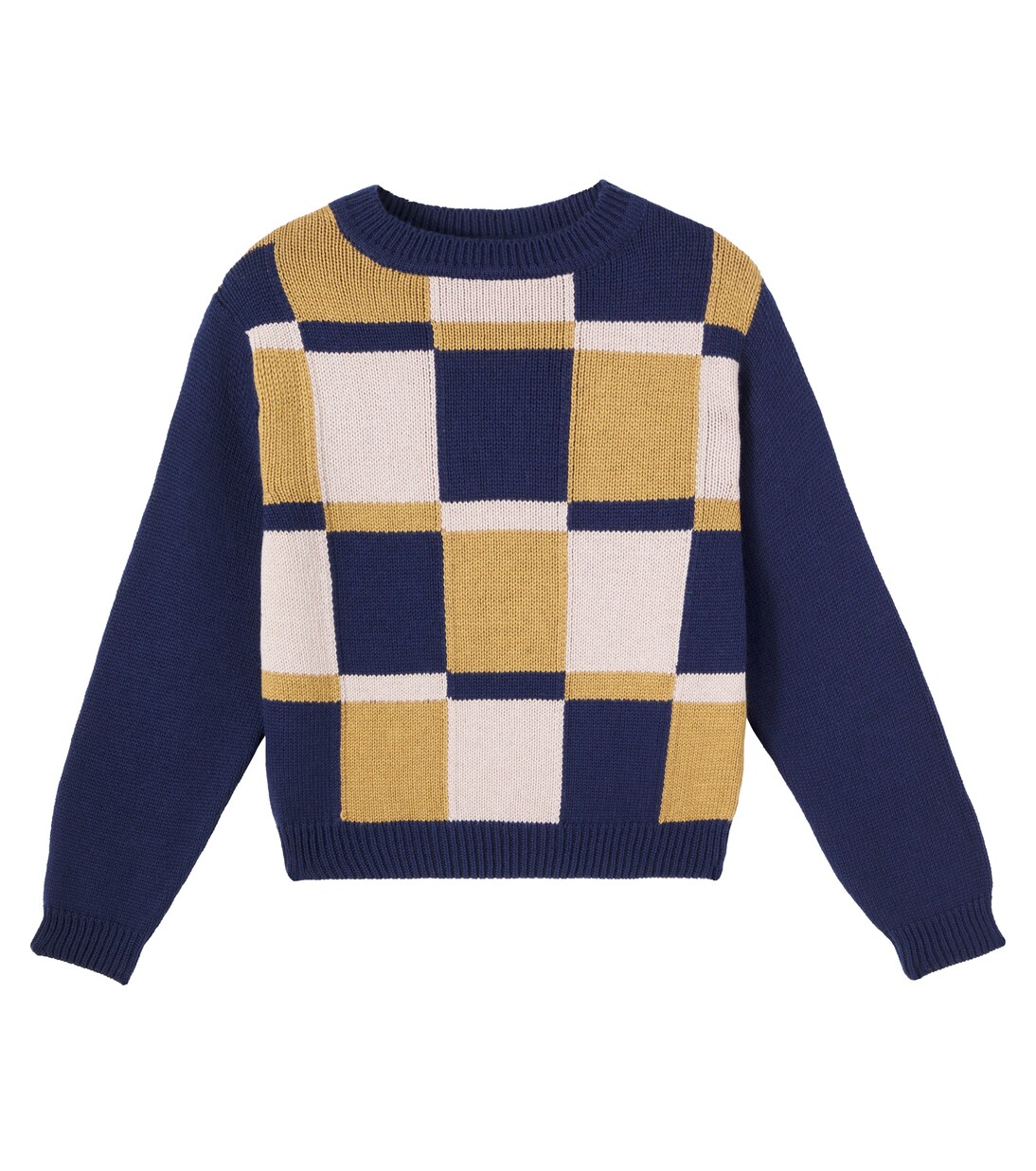 Silas patchwork cotton and wool sweater | Bebe Organic